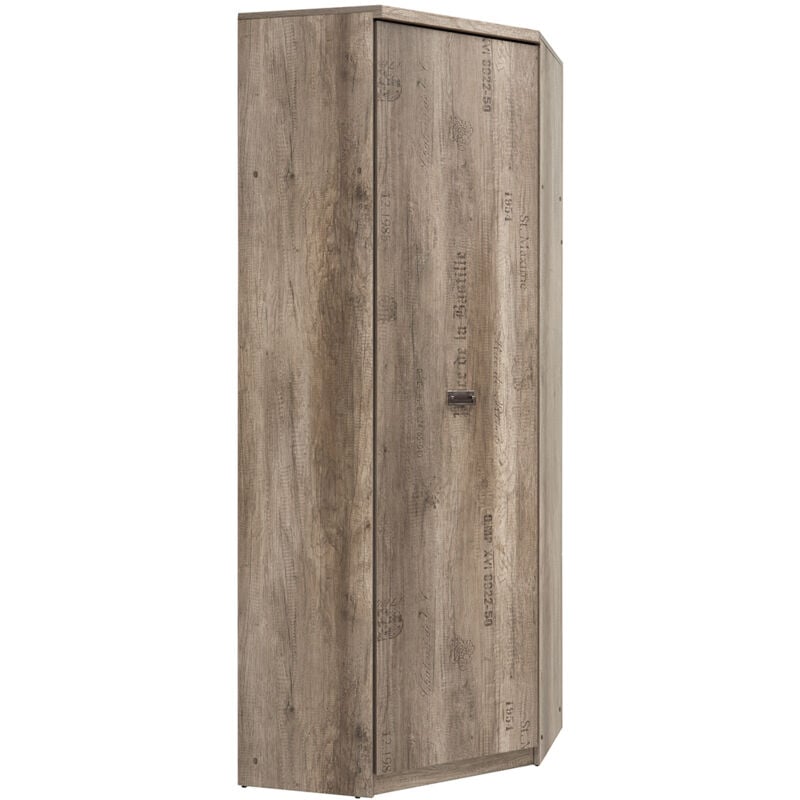 foto del prodotto petits meubles armadio 1 anta abel marrone e grigio 205cm