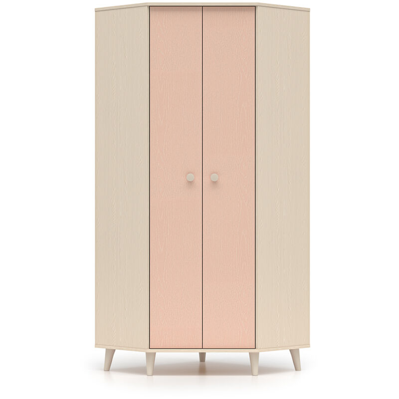 foto del prodotto petits meubles armadio 2 ante alycia beige rosa corallo effetto marrone 190cm