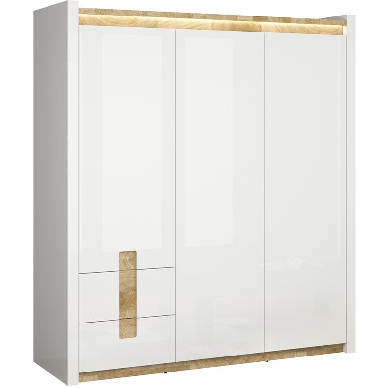 foto del prodotto petits meubles armadio 3 ante helios bianco e marrone 202cm