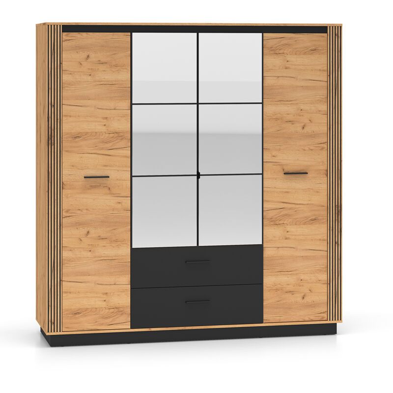 foto del prodotto petits meubles armadio 4 ante 2 cassetti solal marrone 210cm
