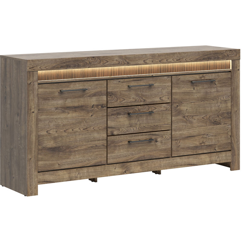 foto del prodotto petits meubles buffet 2 ante 3 cassetti amaury marrone 93cm