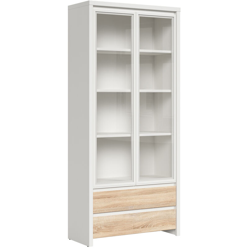 foto del prodotto petits meubles credenza 2 ante 2 cassetti soren marrone e bianco 200,5cm