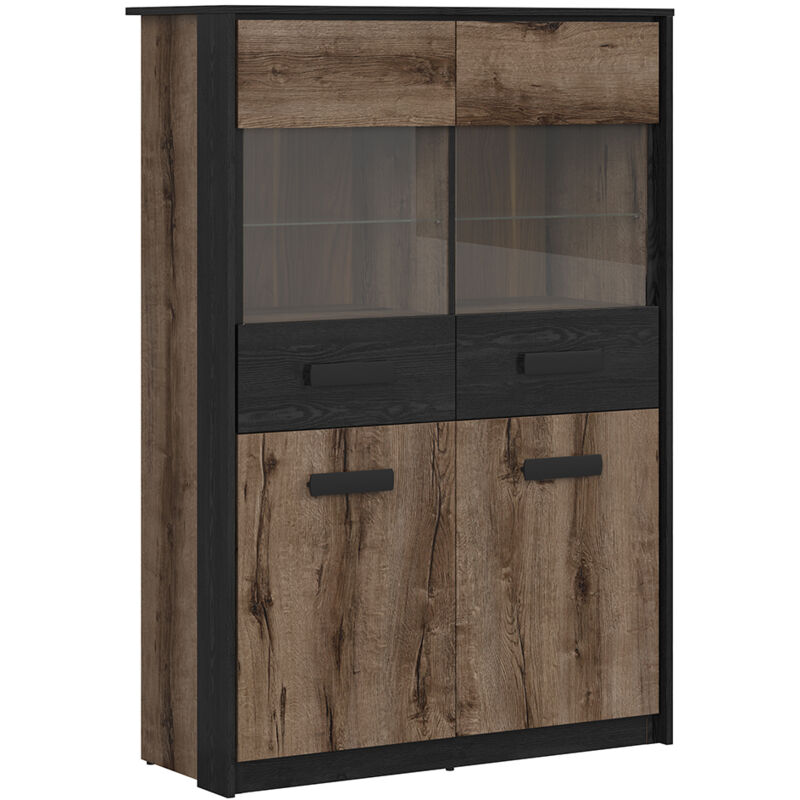 foto del prodotto petits meubles credenza 4 ante romane marrone e nero 145cm