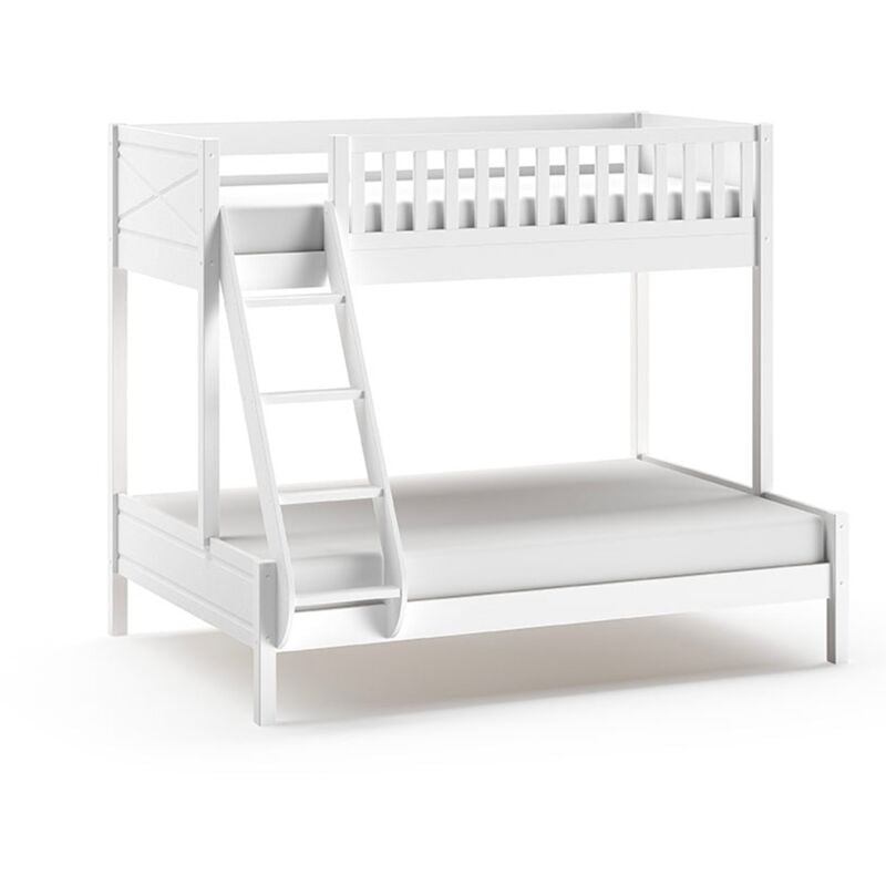foto del prodotto petits meubles letto a castello 90 140x200 con rete a doghe vipack scott bianco