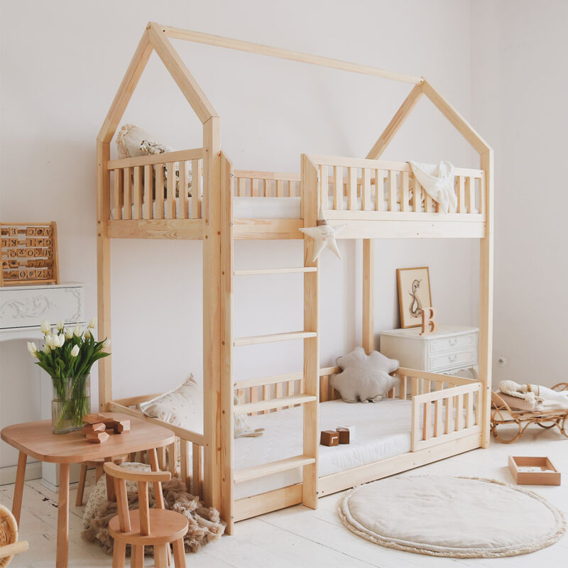foto del prodotto petits meubles letto a castello 90x200 barriera e molla inclusa piedi 1 cm daisy bois