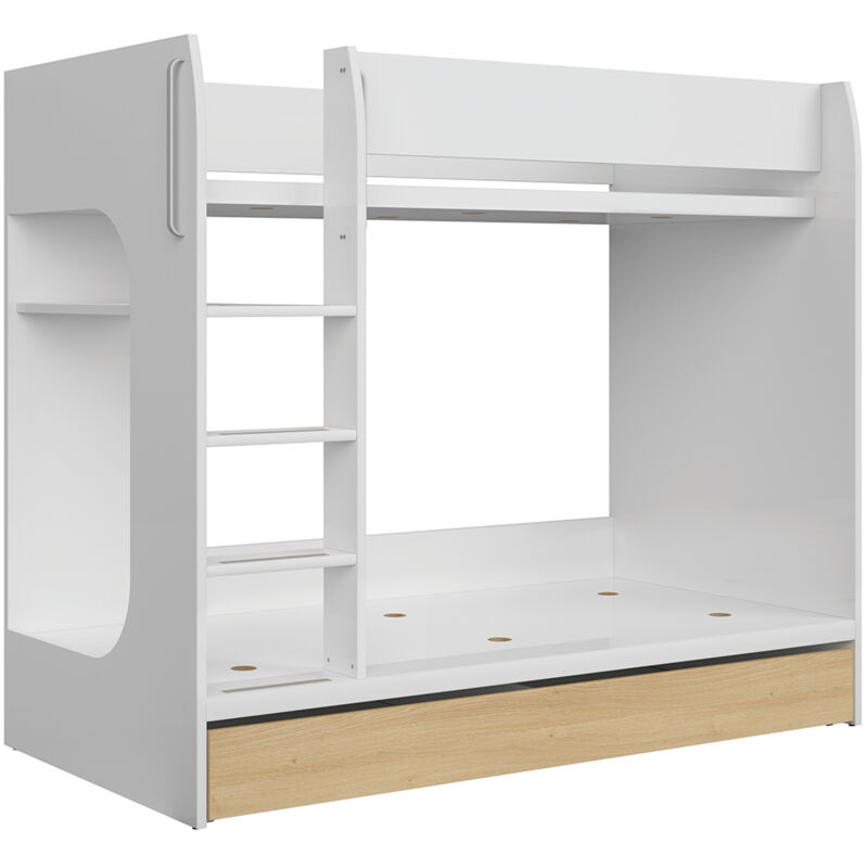 foto del prodotto petits meubles letto a castello pop white 80x180 con base e cassetto inclusi