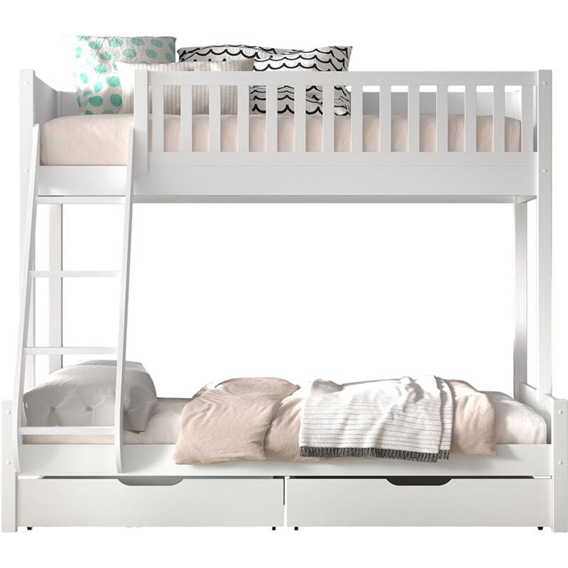 foto del prodotto petits meubles letto a castello vipack scott white 90 140x200 con molle e cassetti