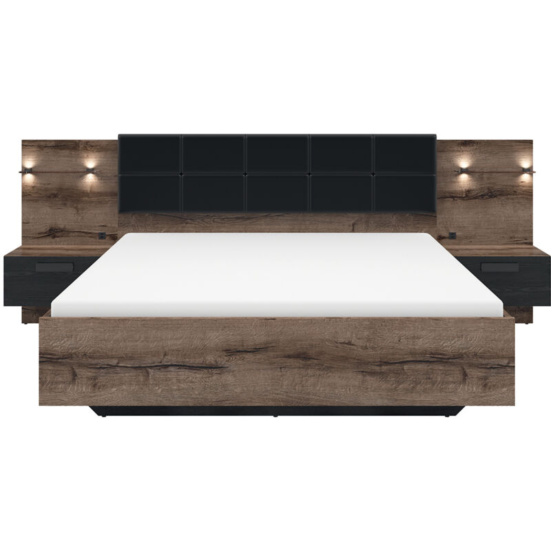 foto del prodotto petits meubles letto matrimoniale romane marrone e nero 180x200cm