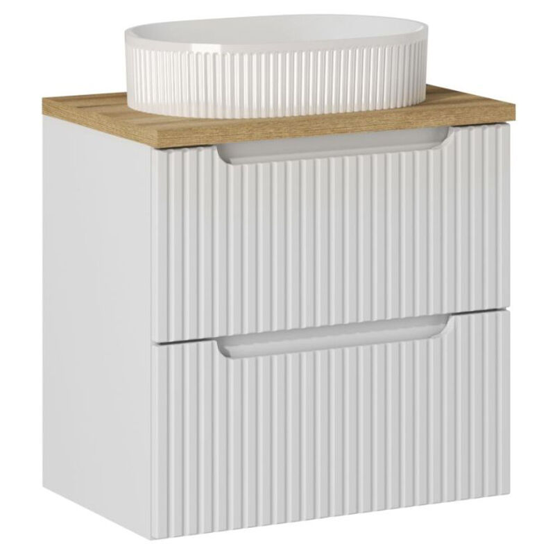 foto del prodotto petits meubles mobile bagno con lavabo riva bianco e marrone 60cm