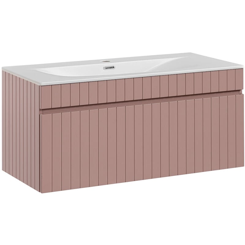 foto del prodotto petits meubles mobile bagno con lavabo zelie rosa 100cm