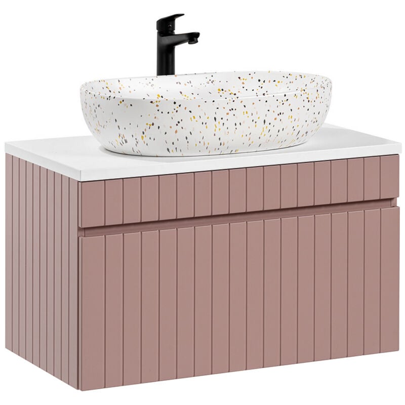 foto del prodotto petits meubles mobile bagno con lavabo zelie rosa 80cm