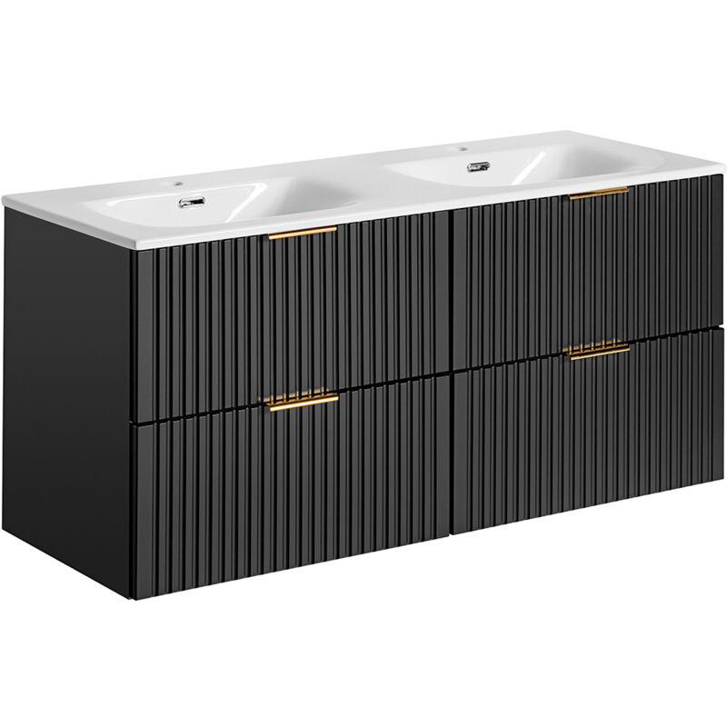 foto del prodotto petits meubles mobile bagno doppio lavabo adriel nero opaco 120cm