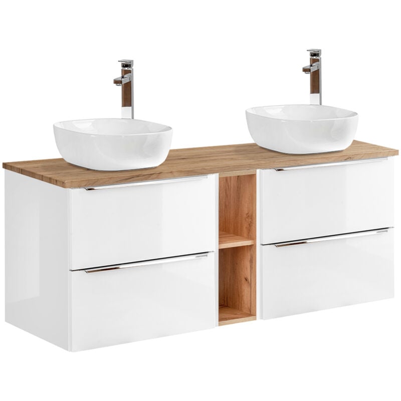 foto del prodotto petits meubles mobile bagno doppio lavabo april bianco 140cm