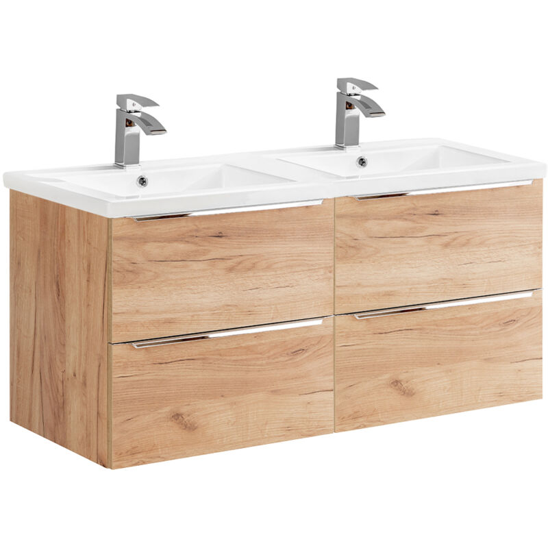foto del prodotto petits meubles mobile bagno doppio lavabo april marrone 120cm
