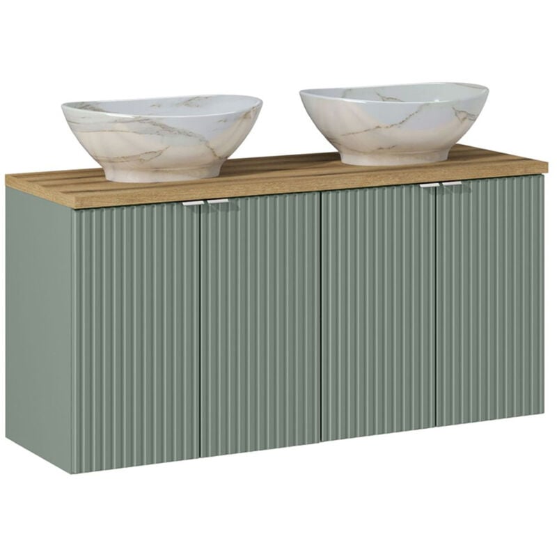 foto del prodotto petits meubles mobile bagno doppio lavabo jade verde e marrone 120cm