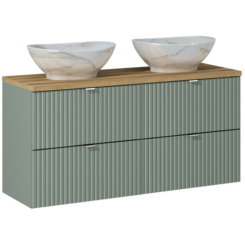 foto del prodotto petits meubles mobile bagno doppio lavabo jade verde e marrone 120cm