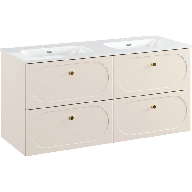 foto del prodotto petits meubles mobile bagno doppio lavabo sanae beige sabbia 120cm