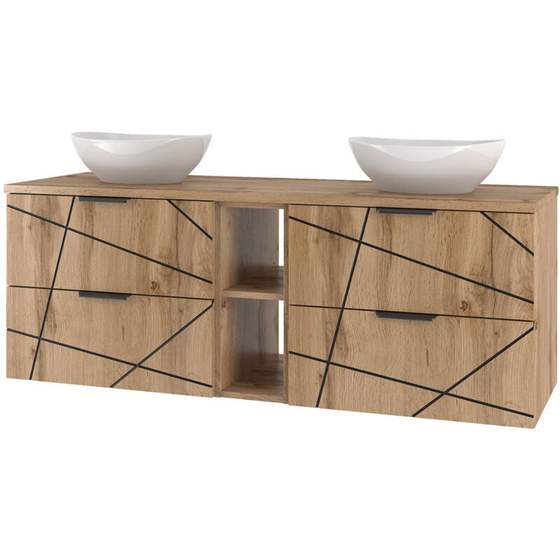 foto del prodotto petits meubles mobile bagno doppio lavabo teren marrone 140cm