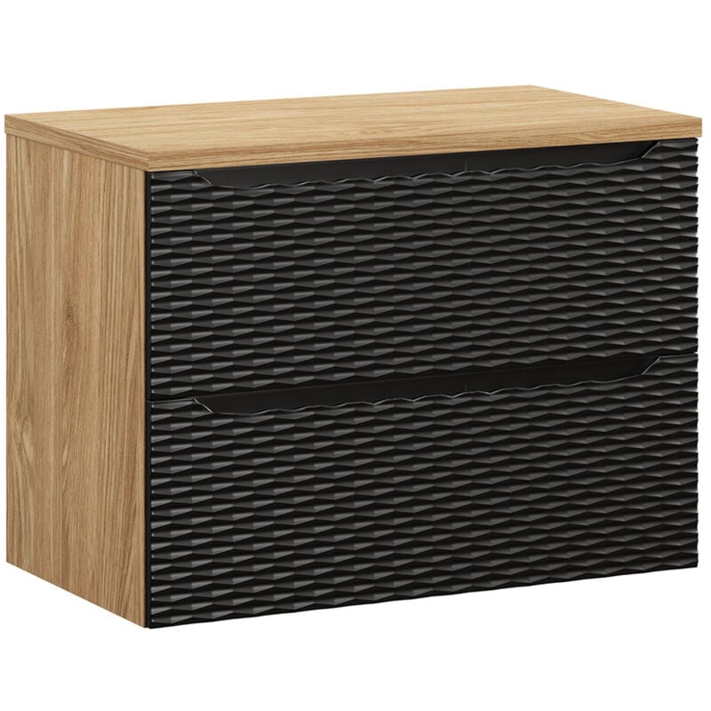 foto del prodotto petits meubles mobile bagno senza lavabo elora nero e marrone 80cm