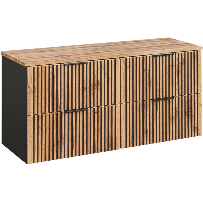 foto del prodotto petits meubles mobile bagno senza lavabo gaia marrone e nero 120cm