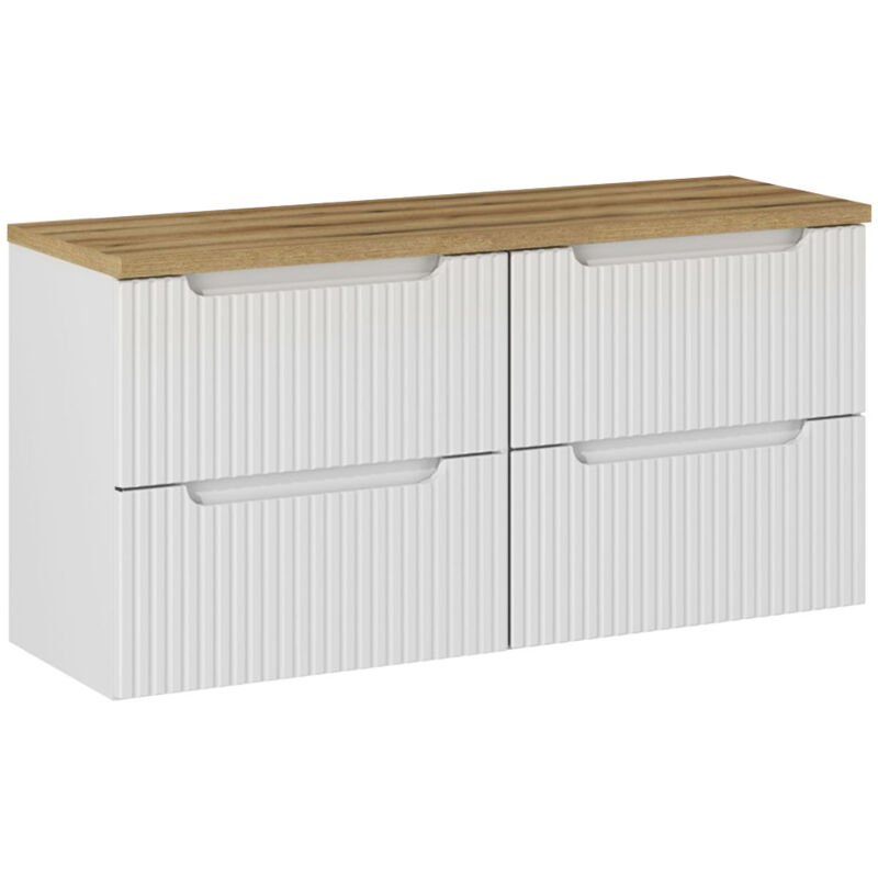 foto del prodotto petits meubles mobile bagno senza lavabo riva bianco e marrone 120cm