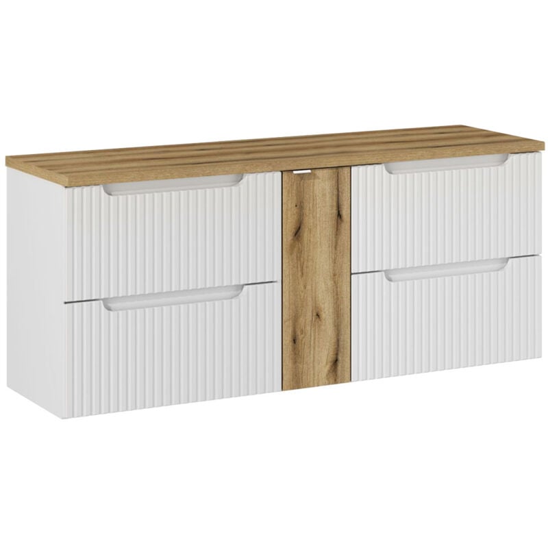 foto del prodotto petits meubles mobile bagno senza lavabo riva bianco e marrone 140cm