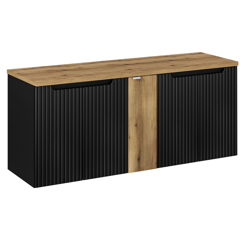 foto del prodotto petits meubles mobile bagno senza lavabo riva nero e marrone 140cm