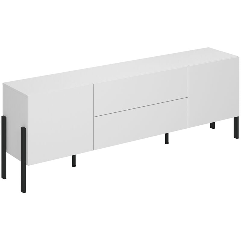 foto del prodotto petits-meubles - mobile tv 2 ante 2 cassetti b r nice bianco opaco e nero 204cm