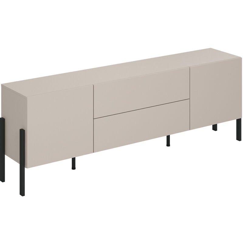 foto del prodotto petits meubles mobile tv 2 ante 2 cassetti b r nice cashmere e nero 204cm