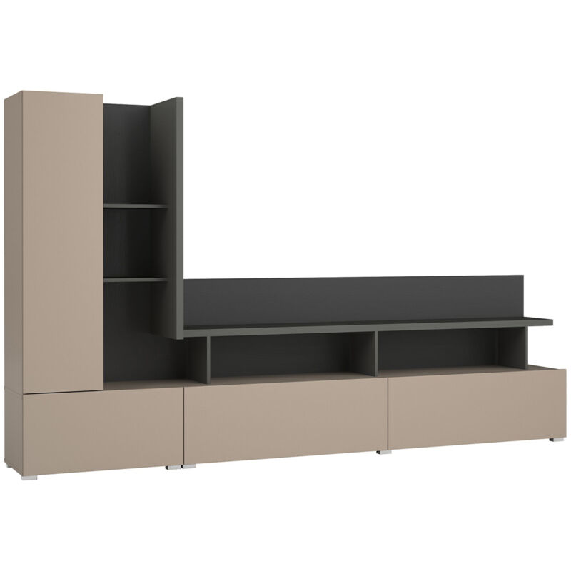 foto del prodotto petits meubles parete tv 270 cm opio taupe e antracite