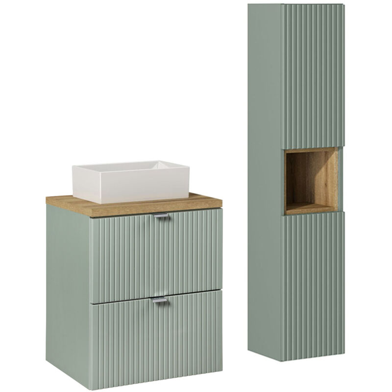 foto del prodotto petits meubles set di mobili da bagno con lavabo jade verde e marrone 50cm