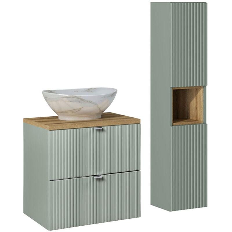 foto del prodotto petits meubles set di mobili da bagno con lavabo jade verde e marrone 60cm