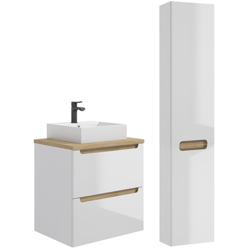 foto del prodotto petits-meubles - set di mobili da bagno con lavabo livia bianco 60cm