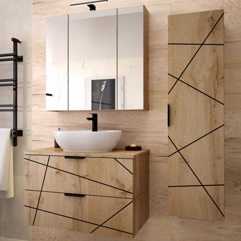 foto del prodotto petits meubles set di mobili da bagno con lavabo teren marrone 80cm