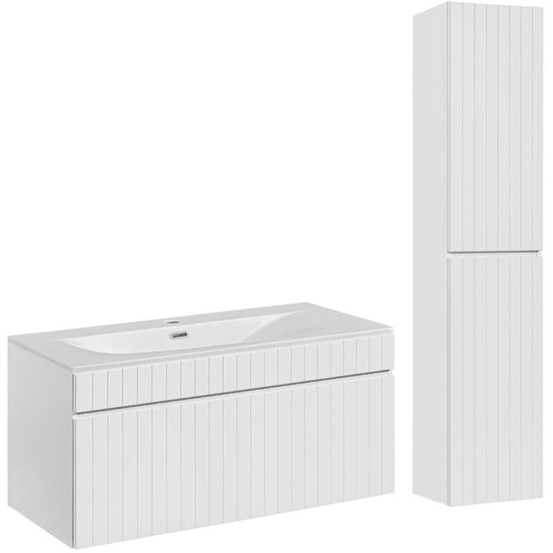 foto del prodotto petits meubles set di mobili da bagno con lavabo zelie bianco 100cm
