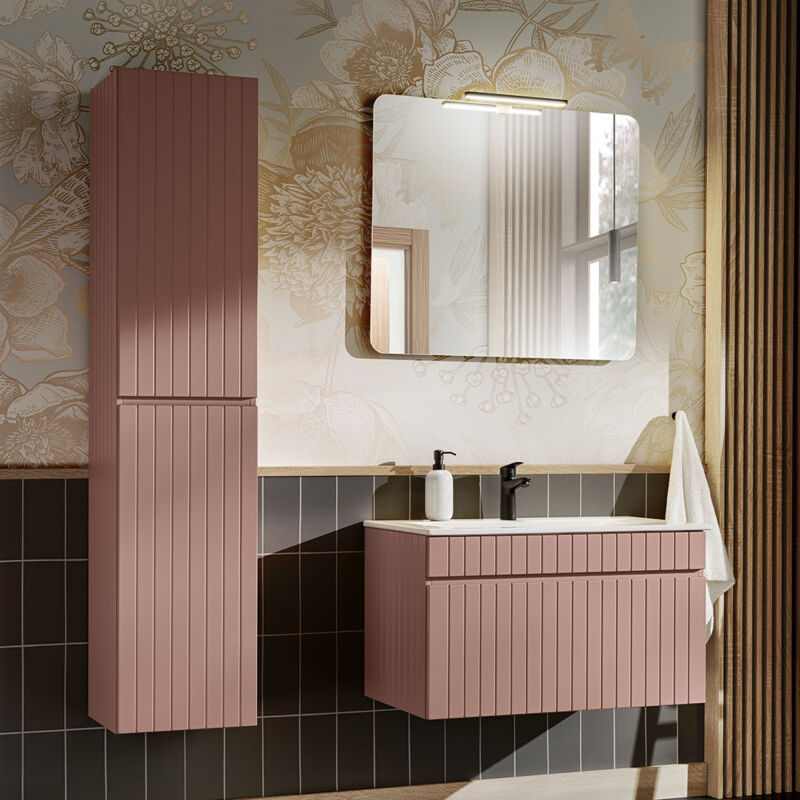 foto del prodotto petits meubles set di mobili da bagno con lavabo zelie rosa 80cm