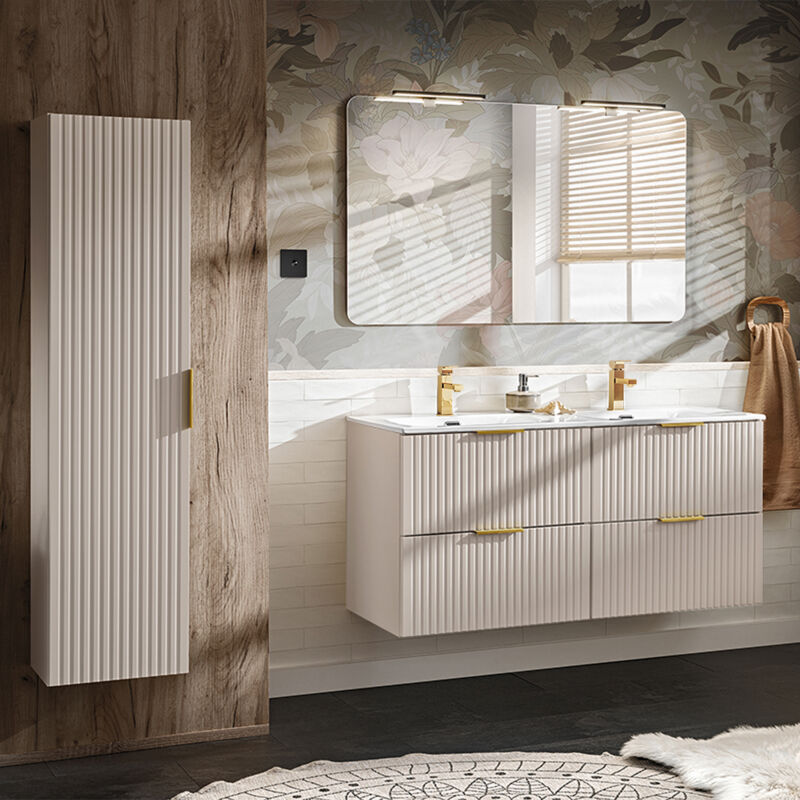 foto del prodotto petits meubles set di mobili da bagno doppio lavabo adriel beige 120cm