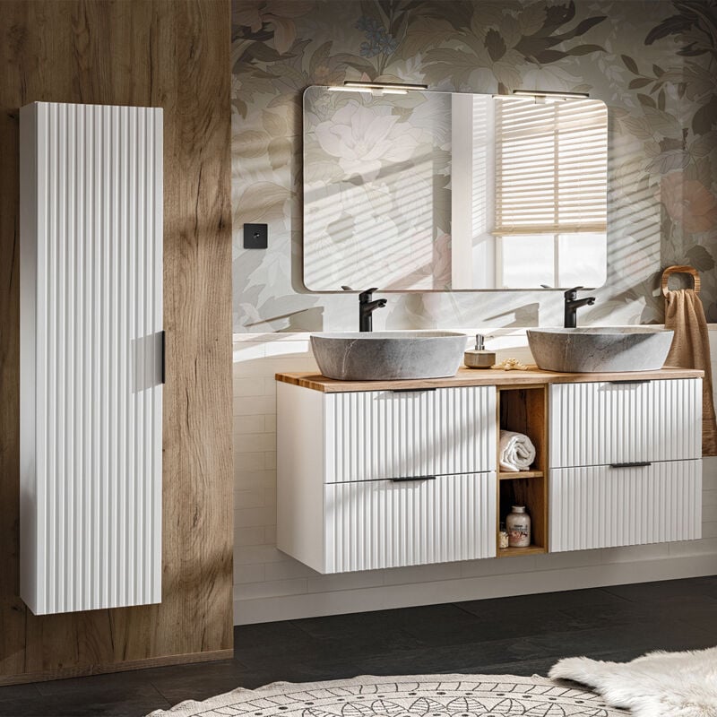 foto del prodotto petits meubles set di mobili da bagno doppio lavabo adriel bianco 140cm