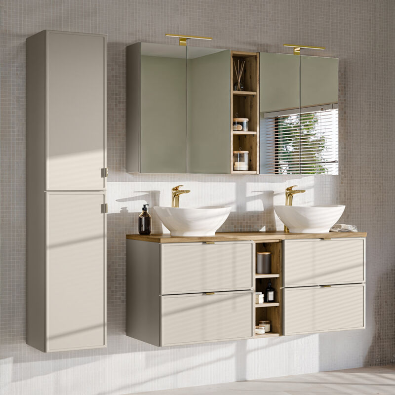 foto del prodotto petits meubles set di mobili da bagno doppio lavabo alba cachemire 140cm