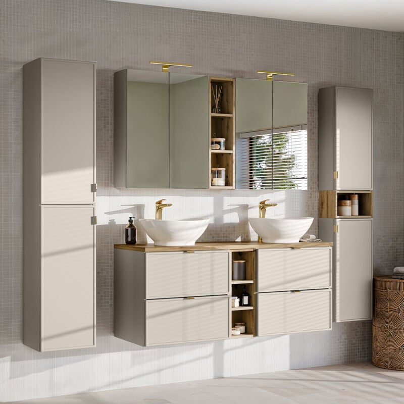 foto del prodotto petits meubles set di mobili da bagno doppio lavabo alba cachemire 140cm