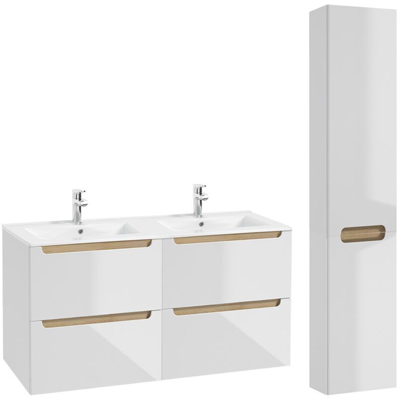 foto del prodotto petits meubles set di mobili da bagno doppio lavabo livia bianco 120cm