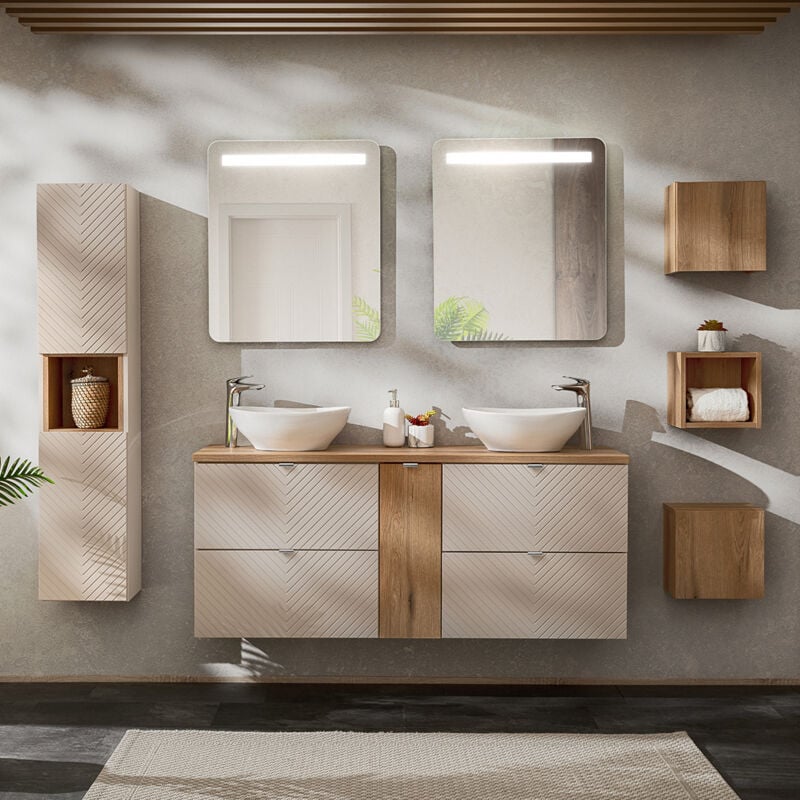 foto del prodotto petits meubles set di mobili da bagno doppio lavabo manoa cachemire 140cm