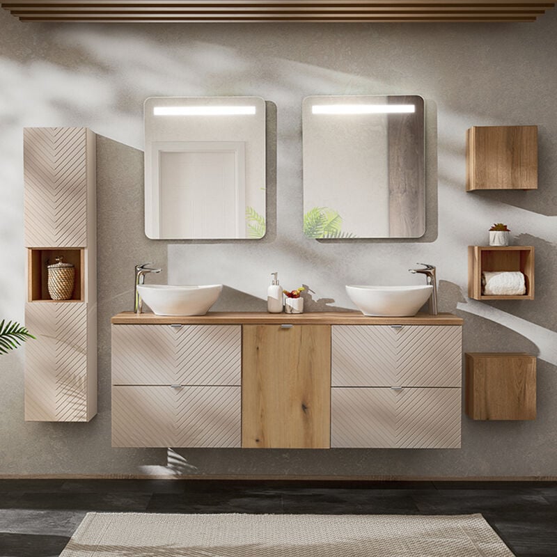 foto del prodotto petits meubles set di mobili da bagno doppio lavabo manoa cachemire 160cm