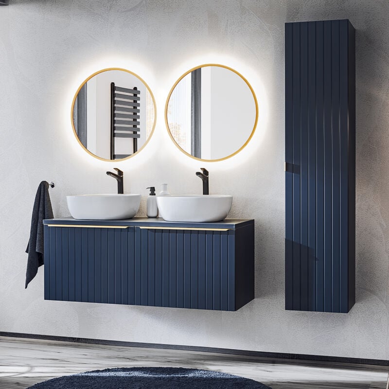 foto del prodotto petits meubles set di mobili da bagno doppio lavabo ros blu 120cm