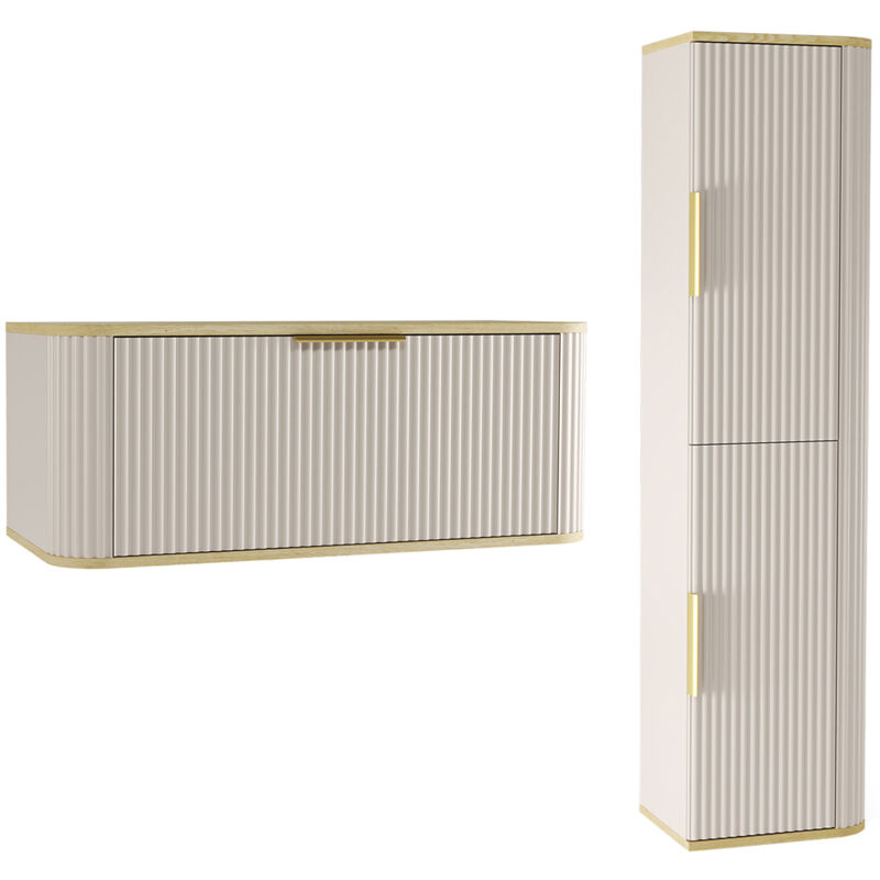 foto del prodotto petits meubles set di mobili da bagno doppio lavabo yuval cashmere e marrone