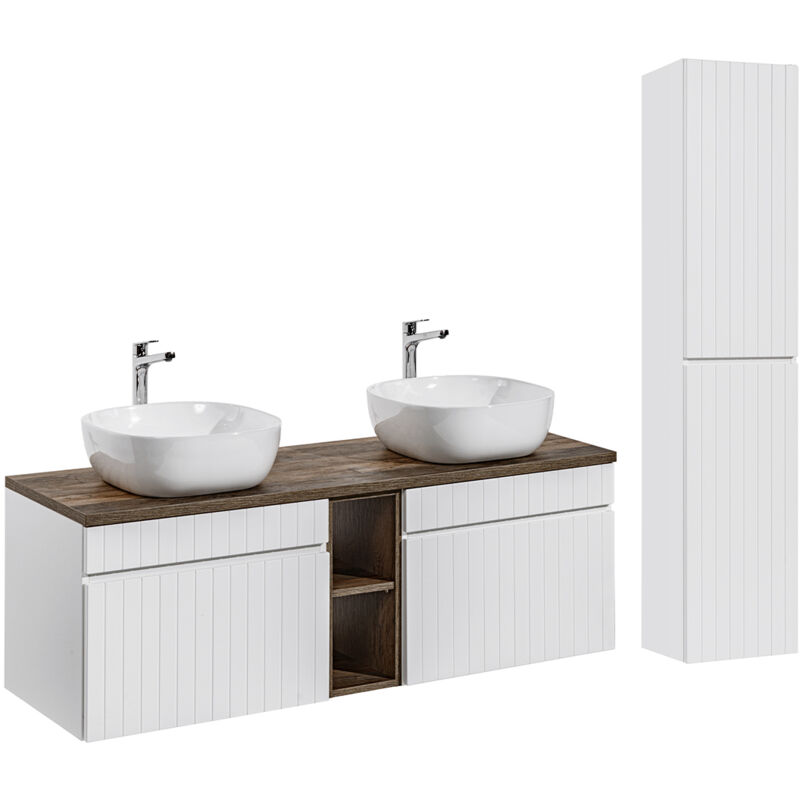 foto del prodotto petits meubles set di mobili da bagno doppio lavabo zelie bianco 140cm