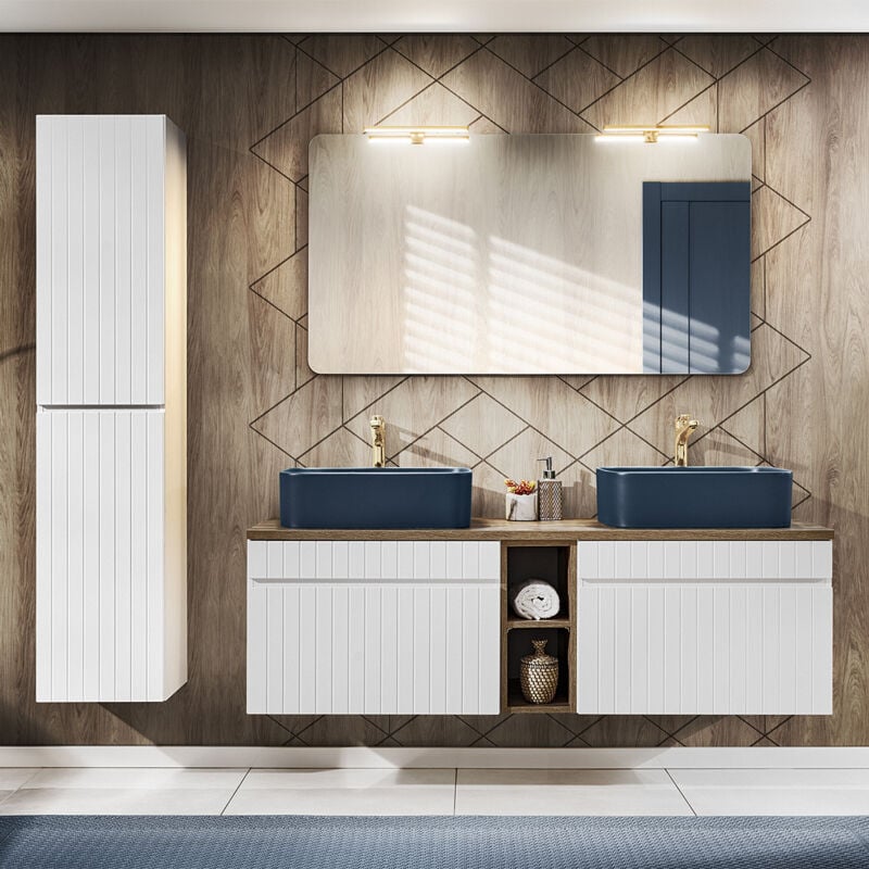 foto del prodotto petits meubles set di mobili da bagno doppio lavabo zelie bianco 140cm