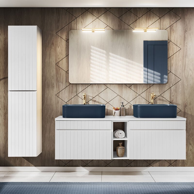 foto del prodotto petits meubles set di mobili da bagno doppio lavabo zelie bianco 140cm