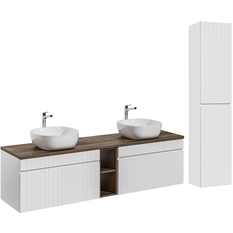 foto del prodotto petits meubles set di mobili da bagno doppio lavabo zelie bianco 180cm