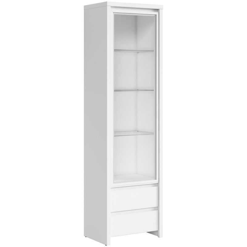 foto del prodotto petits meubles vetrina 1 anta 2 cassetti soren bianco opaco 200,5cm
